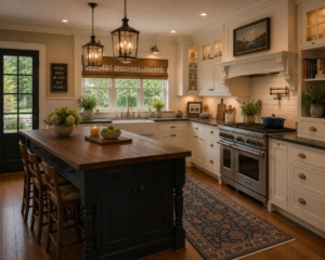 Southern NH mortgage rates kitchen in New England farmhouse home