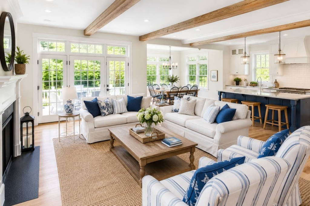 August real estate Southern NH coastal home interior