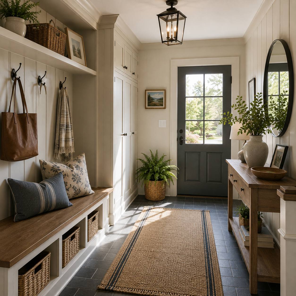 Nashua home prices July 2026, classic New England entry hall of a Southern NH home